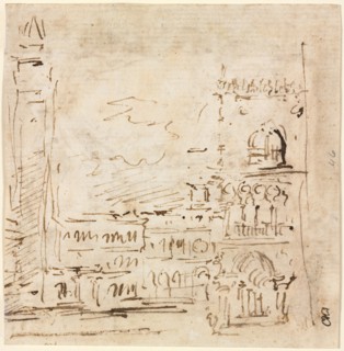 Piazza San Marco with Doges' Palace, 1773-1778?. Francesco Guardi (Italian, 1712-1793). Pen and