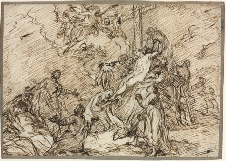 The Deposition, second half 18th century. Christian Wink (German, 1738-1797). Pen and brown ink