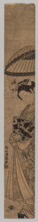 A Beautiful Woman, 1735-1785. Torii Kiyomitsu (Japanese, 1735-1785). Color woodblock print; sheet: