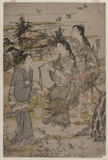 Women with Salt Pails; The Noda Tama River in Mutsu Province, from an untitled series of the Six