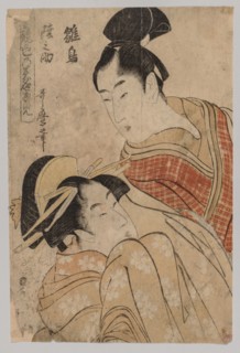 Making Love, 1753-1806. Kitagawa Utamaro (Japanese, 1753?-1806). Color woodblock print; sheet: 36 x