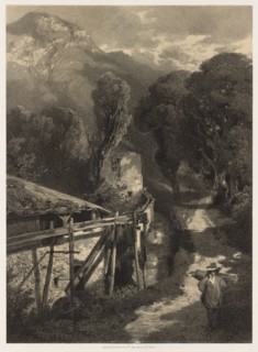 The Simplon Road, Meillerie, France. Alexandre Calame (Swiss, 1810-1864). Lithograph