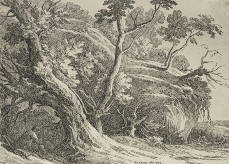 Specimens of Polyautography:  Man Seated under an Oak, 1802. Richard II Cooper (British, 1740-aft