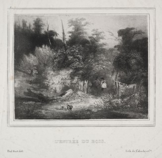 Landscapes:  The Entrance of a Forest, 1829. Paul Hüet (French, 1803-1869). Lithograph