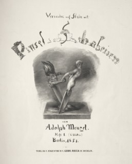 Essay on Stone with Brush and Scraper:  Title Page, 1851. Adolph von Menzel (German, 1815-1905).
