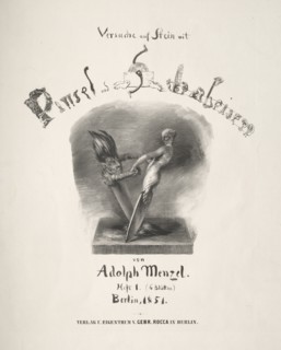 Essay on Stone with Brush and Scraper, 1851. Adolph von Menzel (German, 1815-1905). Lithograph