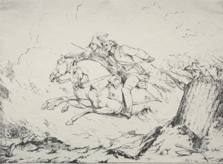 Specimens of Polyautography:  Cavalry Charge, 1803. Robert Kerr Porter (British, 1777-1842).