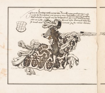 Book on Tournaments:  Jouster Facing Right, 1817. Theobald Senefelder (German, 1777-1846), and