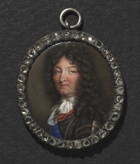 Portrait of King Louis XIV, 17th century. School of Jean Petitot (Swiss, 1607-1691). Enamel in a