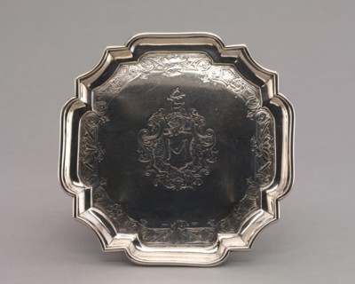 Pair of Salvers, 1740-1750. Jacob Hurd (American, 1702-1758). Silver; overall: 3 x 16 x 16.3 cm (1