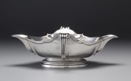Sauce Boat, 1743. Nicolas Duclos (1699-1755), master silversmith in 1726. Silver; overall: 7.7 x 22