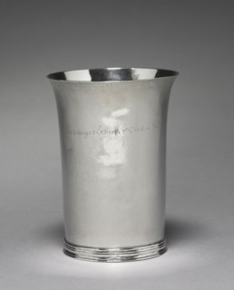 Beaker, c. 1715. Moody Russell (American, 1694-1761). Silver; diameter: 12.4 x 9.4 cm (4 7/8 x 3