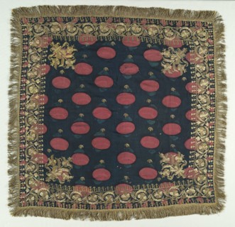Embroidered Cover, 19th century. Turkey, 19th century. Embroidery: gold filé, twisted around silk