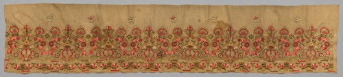 Complete Skirt Border, 1700s. Greece, Crete, 18th century. Embroidery: silk on linen tabby ground;