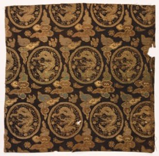 Silk Textile, 1700s. Japan, 18th century. Silk, metallic thread; average: 32.6 x 30.5 cm (12 13/16
