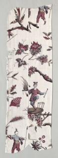 Woodblock Printed Textile Fragments, c. 1785. France, late 18th century. Woodblock print on cotton