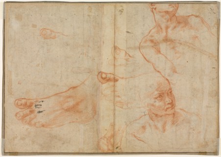 Figure Studies for the Sistine Ceiling (verso), 1510-1511. Michelangelo Buonarroti (Italian,