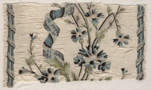 Two Pieces of Embroidery, 1723-1774. Philippe de Lasalle (French, 1723-1805). Embroidery, silk;