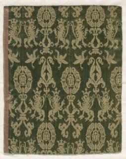 Satin Fragment, 15th-16th century. Spain, 15th-16th century. Lampas weave, silk; average: 25.1 x 20