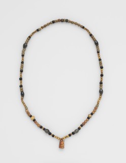 Necklace, before 1532. Peru. Gold with gray and black polished stone beads; overall: 69.8 cm (27