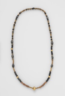 Necklace, before 1532. Peru. Gold with gray and black polished stone beads; overall: 79.4 cm (31