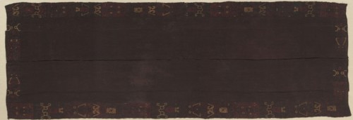 Mantle, c. 600-400 B.C.. Peru, South Coast, Paracas, c. 600-400 BC. Embroidery on wool ground;