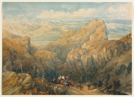 Descent into the Plain of Granada, 1834. David Roberts (British, 1796-1864). Watercolor with