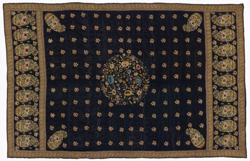 Shawl, 1800s. China, 19th century. Embroidery, silk; average: 215.9 x 138.5 cm (85 x 54 1/2 in.)