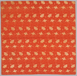 Brocaded Silk, 1800s. Japan, 19th century. Silk, metallic thread; average: 67.7 x 70.5 cm (26 5/8 x