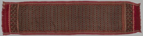 Silk Patolu Sari, 1800s. India, Gujarat, 19th century. Tabby weave, double ikat; silk; overall: 419