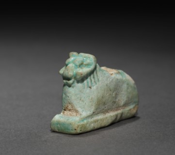 Ram Amulet, 305-30 BC. Egypt, Ptolemaic Dynasty. Light robin's egg blue faience; overall: 2.1 x 1.1