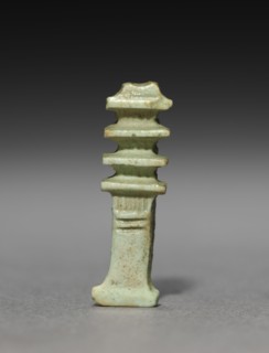 Pair of Djed-Pillar Amulets, 380-30 BC. Egypt, Dynasty 30 to Ptolemaic Dynasty. Gray-green faience;