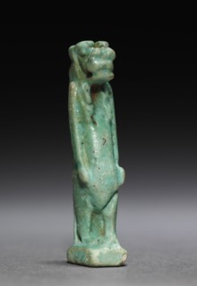 Amulet of Taweret, 305-30 BC. Egypt, Ptolemaic Dynasty. Light robin's egg blue faience; overall: 5