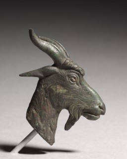 Head of a Goat, 300-100 BC. Greece, Hellenistic period, 3rd-1st Century BC. Bronze; overall: 6.1 cm