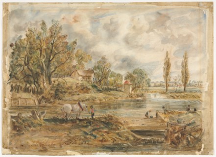 The White Horse. Imitator of John Constable (British, 1776-1837). Watercolor; sheet: 26.2 x 36.1 cm