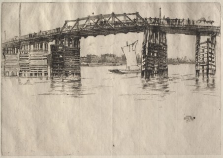 Old Battersea Bridge. James McNeill Whistler (American, 1834-1903). Etching