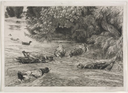The Question Mark, c. 1865. Félix Bracquemond (French, 1833-1914). Etching, hand colored; sheet: 30