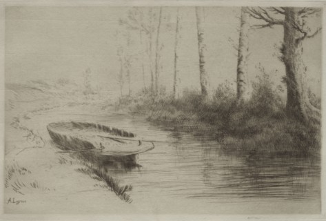 Le Canal:  Effet du matin. Alphonse Legros (French, 1837-1911). Etching and drypoint