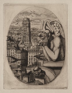 Etchings of Paris:  The Gargoyle, 1853. Charles Meryon (French, 1821-1868). Etching
