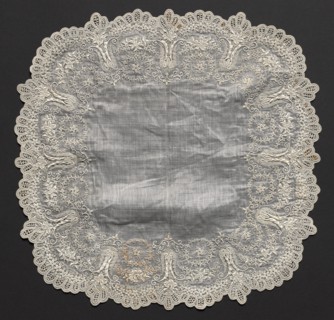 Embroidered Handkerchief, 19th century. France or Switzerland, 19th century. Embroidery: linen;