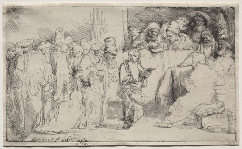 Christ Disputing with the Doctors: A Sketch, 1652. Rembrandt van Rijn (Dutch, 1606-1669). Etching