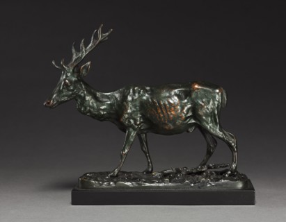 Deer, after 1830. Imitator of Antoine-Louis Barye (French, 1796-1875). Bronze; overall: 15.7 x 7 cm