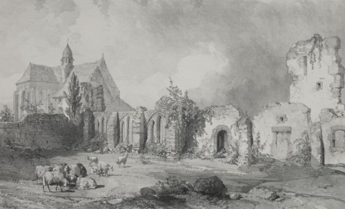 Voyages pittoresques et romantiques dans l'ancienne France.  Bretagne:  Abbaye de Relec. Eugène