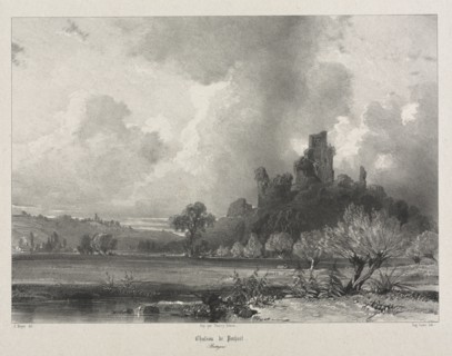 Voyages pittoresques et romantiques dans l'ancienne France.  Bretagne:  Chateau de Penhoet. Eugène