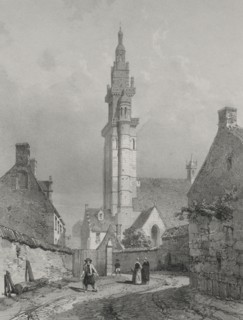 Voyages pittoresques et romantiques dans l'ancienne France.  Bretagne:  Eglise de Roscoff. Eugène