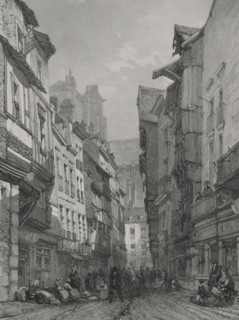 Voyages pittoresques et romantiques dans l'ancienne France.  Bretagne:  Grande rue vieille à Nantes
