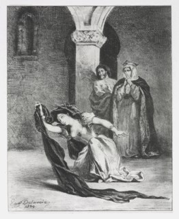 Hamlet:  The Chant of Ophelia, 1834. Eugène Delacroix (French, 1798-1863). Lithograph