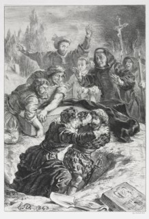 Hamlet:  Hamlet and Laertes in the Grave of Ophelia, 1843. Eugène Delacroix (French, 1798-1863).