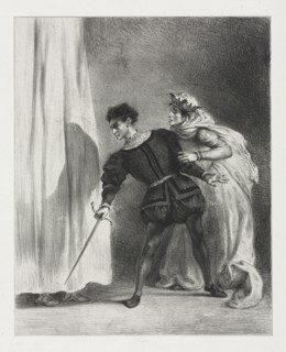 Hamlet:  The Murder of Polonius, 1834. Eugène Delacroix (French, 1798-1863). Lithograph