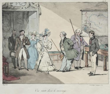 Life of the Chateau:  A Visit in the Neighborhood, 1828. Eugène Louis Lami (French, 1800-1890).